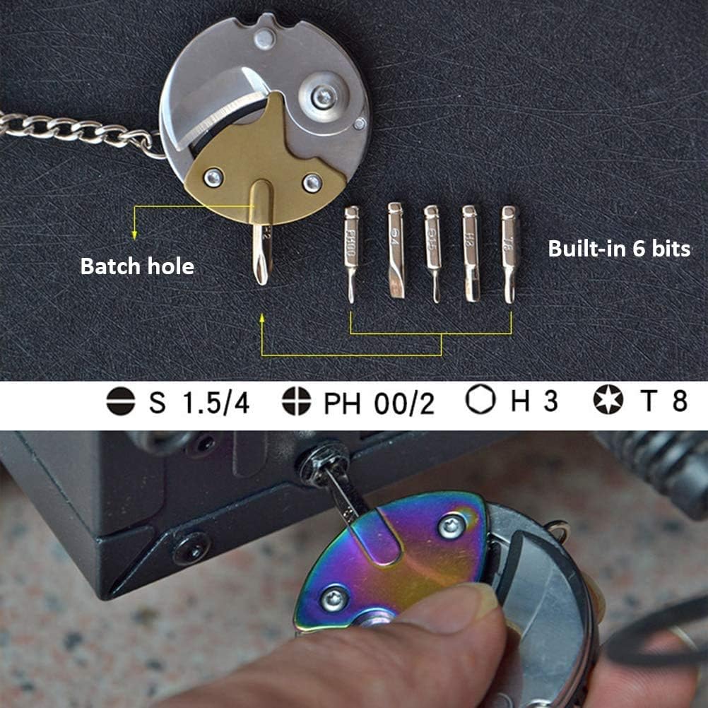 Brandness Foldable Coin Screwdriver,Multifunction Slit Screw Cutter Folding Screwdriver EDC Gadget Multi-Tool Multi-function Coin Cutter