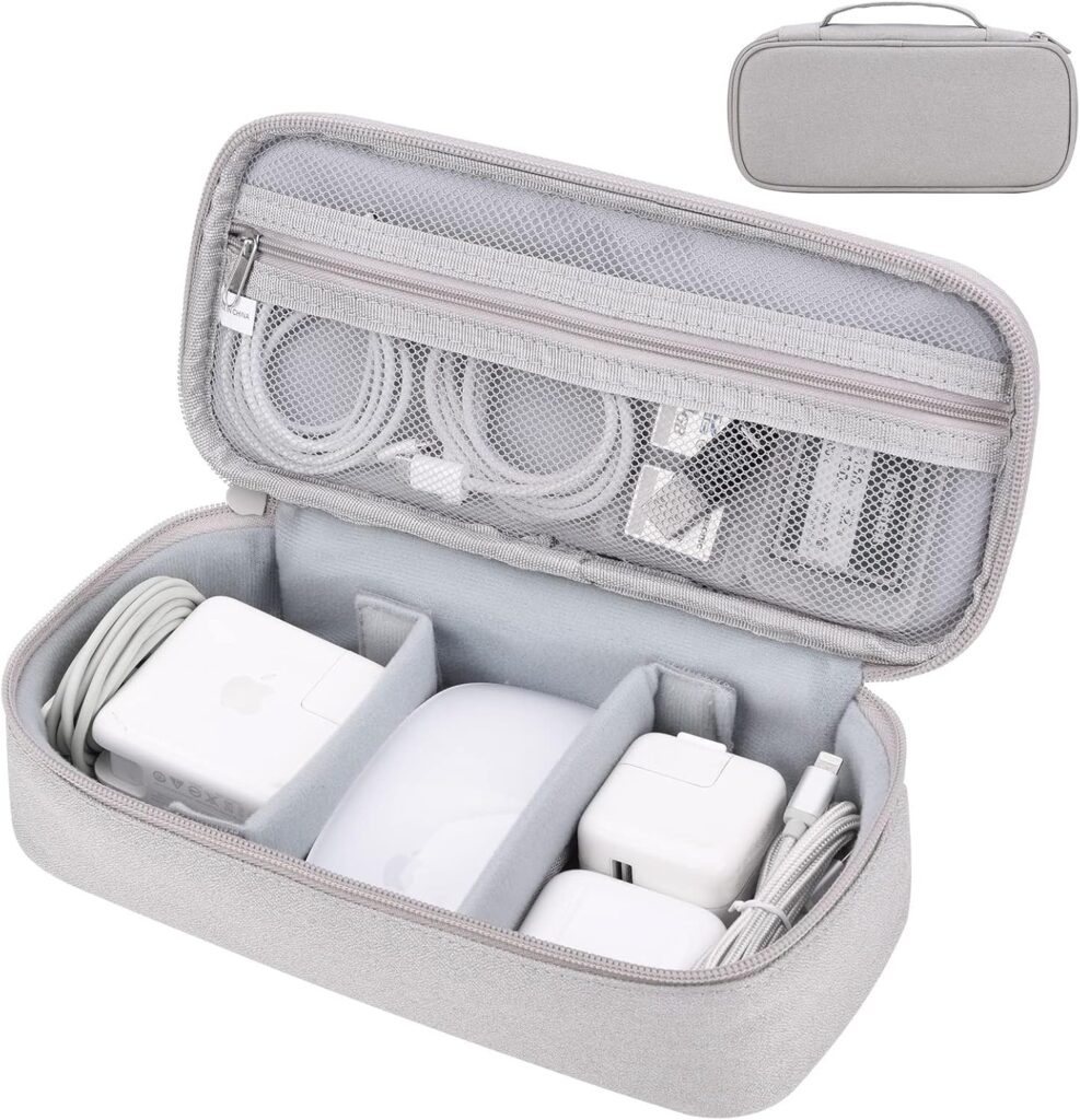 Joyzzz Electronic Accessory Bag, Portable Electronic Accessories Bag Organizer, Travel Gadgets Storage Case, Cable Organizer Pouch, Compatible for Charger USB Cables Sd Memory Cards Earphone