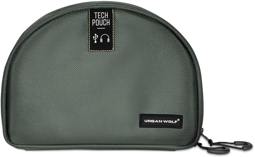 Urban Wolf Tech Pouch: The All-in-One Waterproof Travel Organizer for Cables, Adapters, Chargers,Hard Drives  Other Tech Essentials-Portable Zippered Gadgets Organizer (Fossil Grey, Pack of 1)