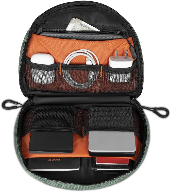 Urban Wolf Tech Pouch: The All-in-One Waterproof Travel Organizer for Cables, Adapters, Chargers,Hard Drives  Other Tech Essentials-Portable Zippered Gadgets Organizer (Fossil Grey, Pack of 1)