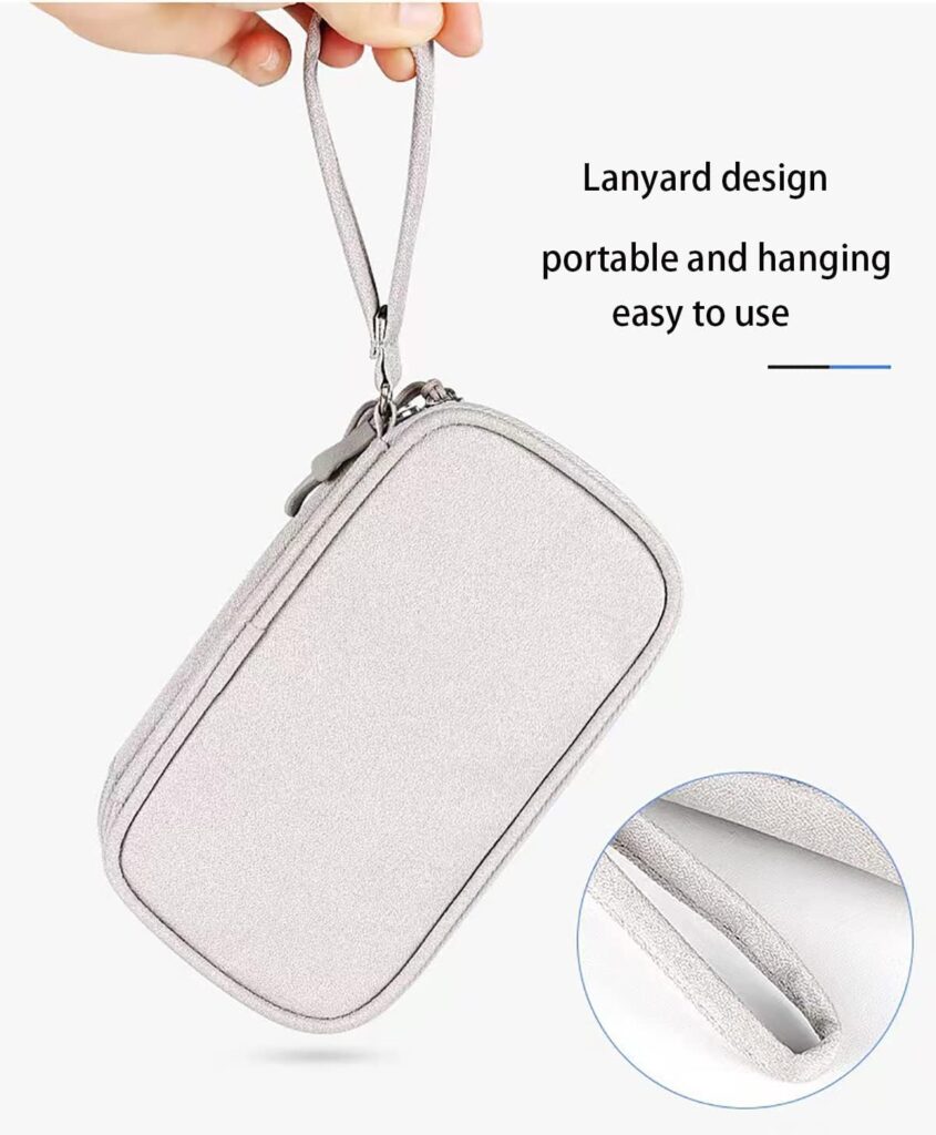 Portable Electronic Organizer Cable Bag Small ProCase Travel Tech Case Hard Drive Accessories Storage Carrying Cases Soft Carrying Pouch for, Cord, Charger, Earphone Flash Drive, USB, SD Card (Grey)