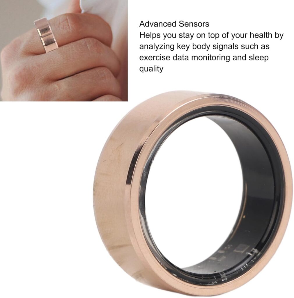 Fitness Tracker Smart Ring, Wearable Smart Ring Sleep Monitoring Rechargeable IP68 Waterproof with APP for Women for Christmas Gift