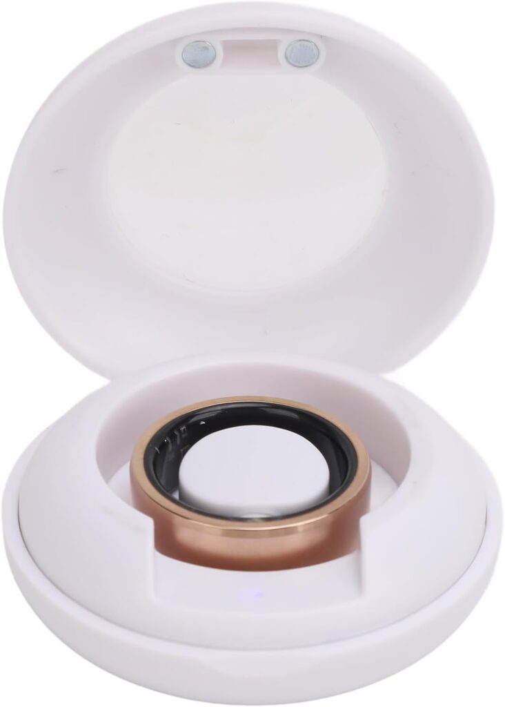Fitness Tracker Smart Ring, Wearable Smart Ring Sleep Monitoring Rechargeable IP68 Waterproof with APP for Women for Christmas Gift