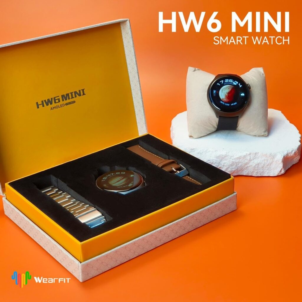 HW6 Mini 1.52 AMOLED Smartwatch, 3 Straps, NFC Payment, ChatGPT, Voice Assistant, Health Monitoring, Sports Mode, Baidu Maps - Black