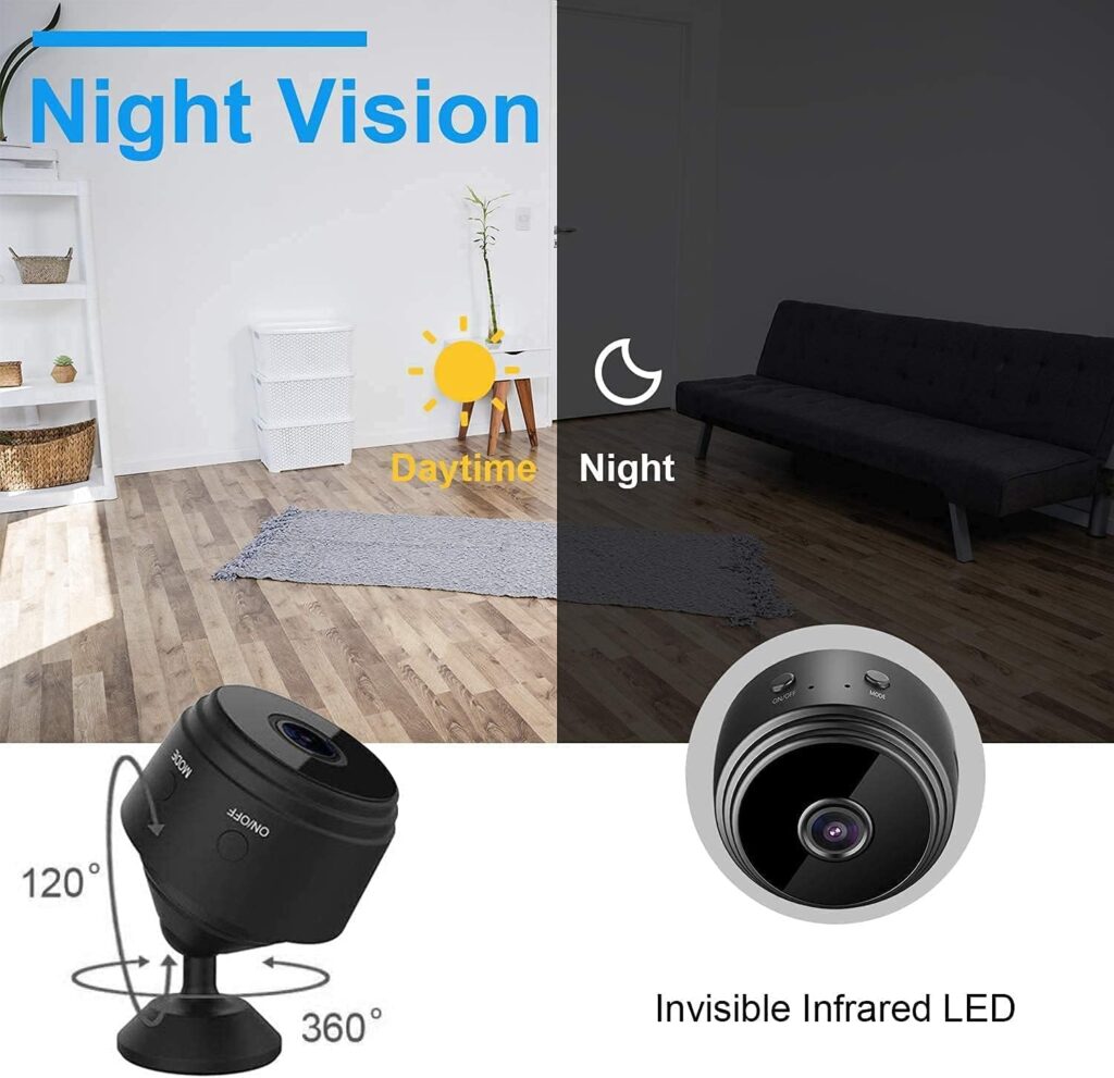 Keepinno Mini WiFi Hidden Cameras,Wireless Spy Cameras with Video Live Feed, HD 1080P Home Security Cameras, Baby Nanny Cam,Tiny Smart Cameras with Night Vision and Motion Detection.