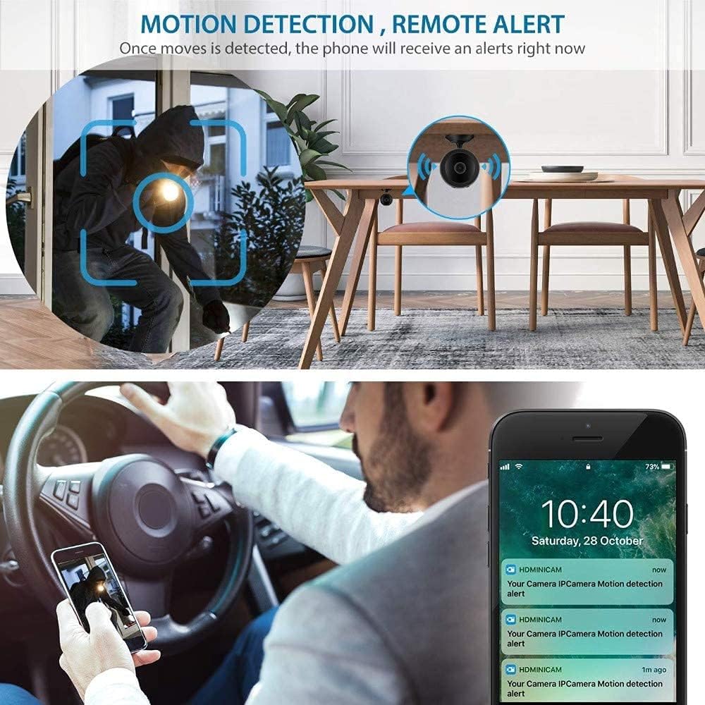 Keepinno Mini WiFi Hidden Cameras,Wireless Spy Cameras with Video Live Feed, HD 1080P Home Security Cameras, Baby Nanny Cam,Tiny Smart Cameras with Night Vision and Motion Detection.