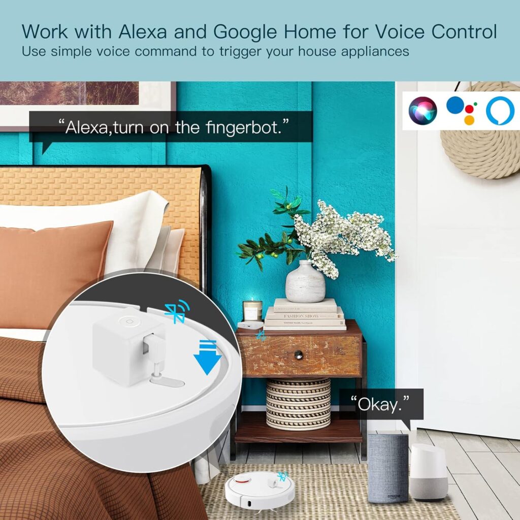MOES Fingerbot Smart Switch Pusher, Touch Control, Tuya/Smart Life App Control, Requires BLE Hub for Timer, Voice Control, Compatible with Alexa, Google Home, and IFTTT, 1 Fingerbot