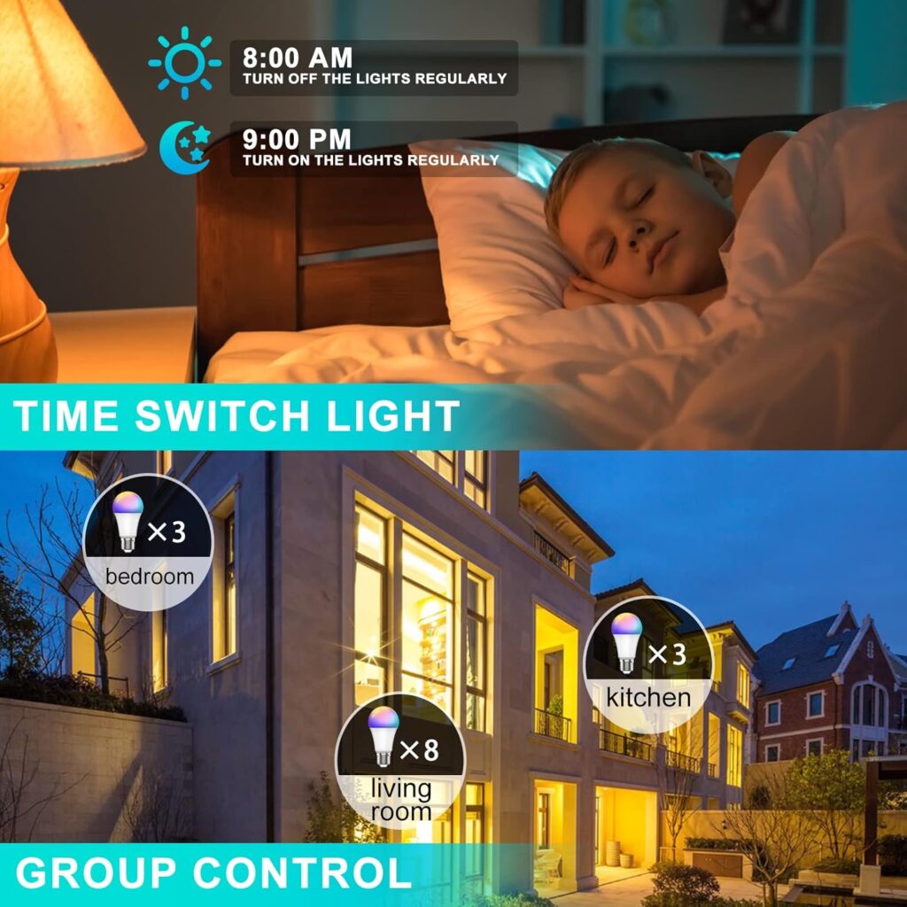 Sky-Touch Smart Light Bulb, Multi Color Changing Dimmable Smart Wifi And Bluetooth Compatible With Alexa And Google Home Assistant, 10W