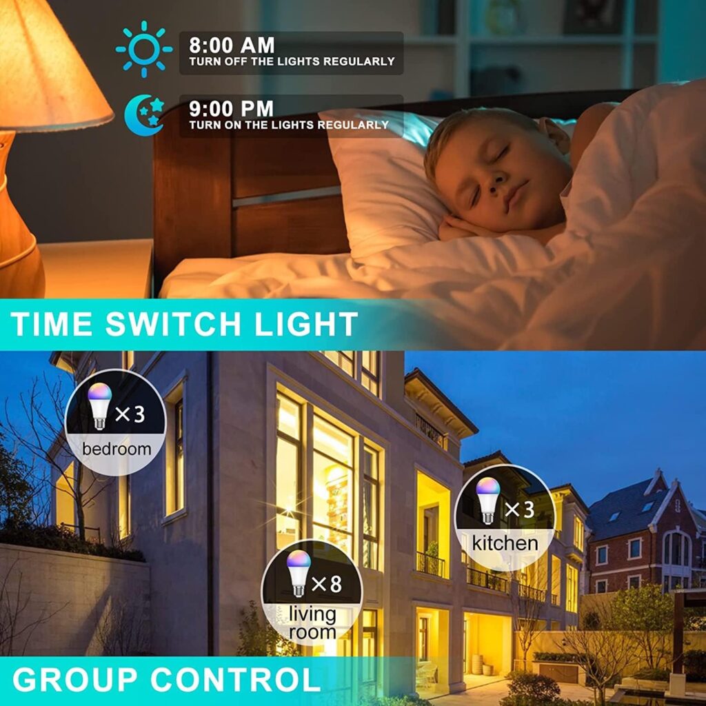 Sky-Touch Smart Light Bulb, Multi Color Changing Dimmable Smart Wifi And Bluetooth Compatible With Alexa And Google Home Assistant, 10W