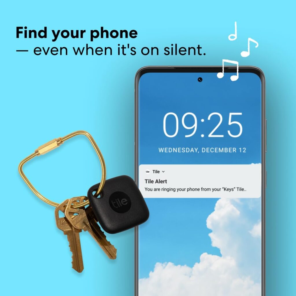 Tile Slim (2022) Bluetooth Item Finder, 1 Pack, 60m finding range, works with Alexa and Google Home, iOS and Android Compatible, Find your Keys, Wallets, Purses  More, Black