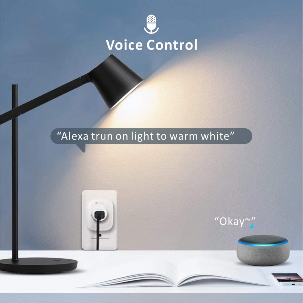 WiFi Smart Plug, Baytion 16A Energy Monitoring WLAN Smart Plug Socket Work with Alexa,Echo, Mini Smart Outlet Remote and Voice Control No Hub Required (White Package)