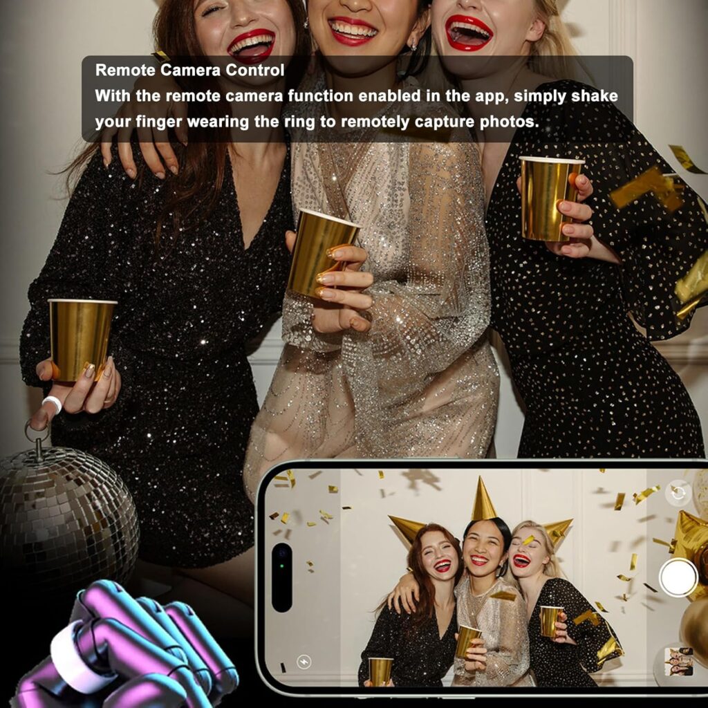 Bewinner Smart Health Ring, IP68 Waterproof Ceramic Ring, Universal Wearable Health for Sleep Monitoring Step Counting, Fitness BT Connection for Mobile Phone (No. 10)