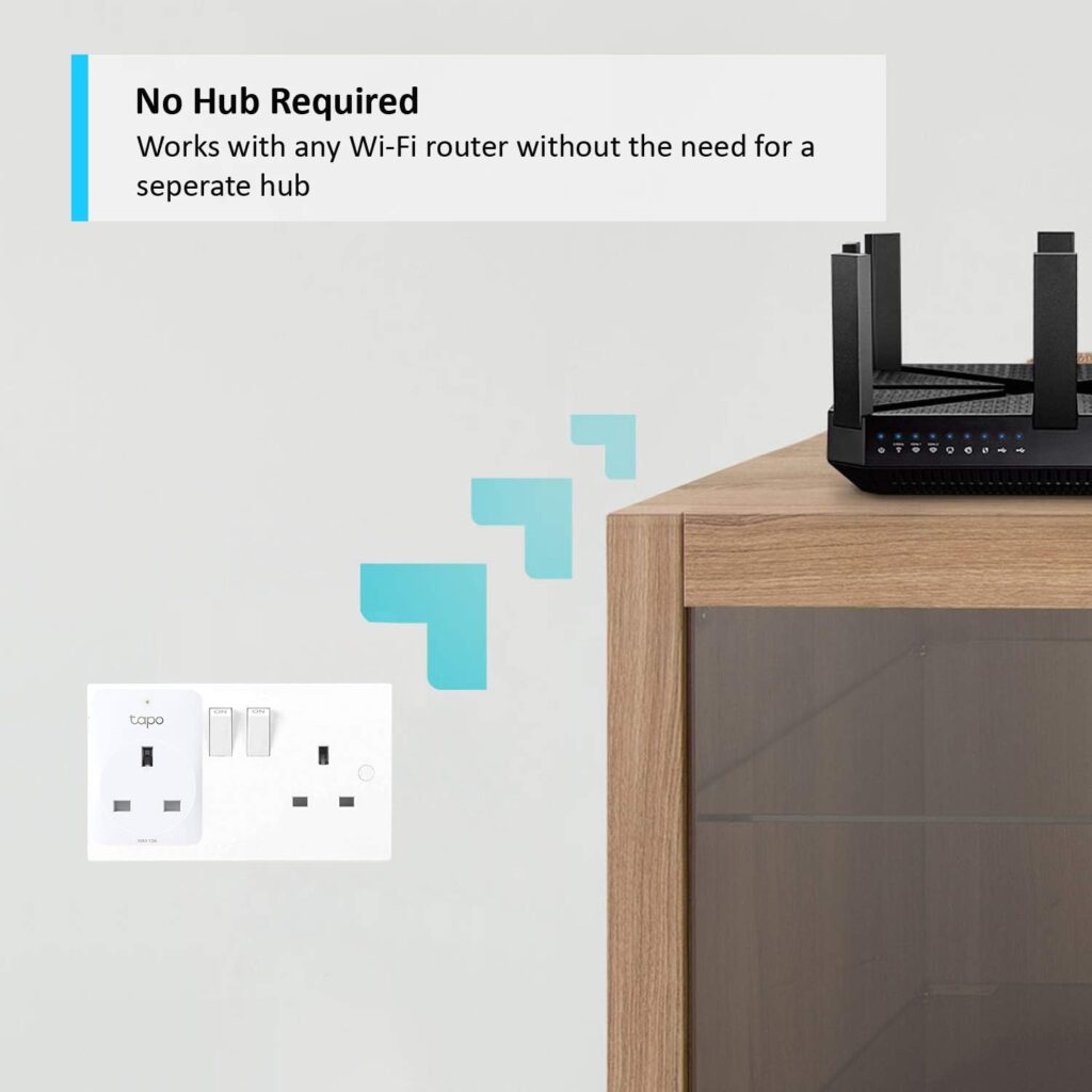 Tapo Tp-Link Smart Plug Wi-Fi Outlet, Works With Amazon Alexa (Echo And Echo Dot), Google Home, Wireless Smart Socket, Device Sharing, Without Energy Monitoring, No Hub Required ( P100)