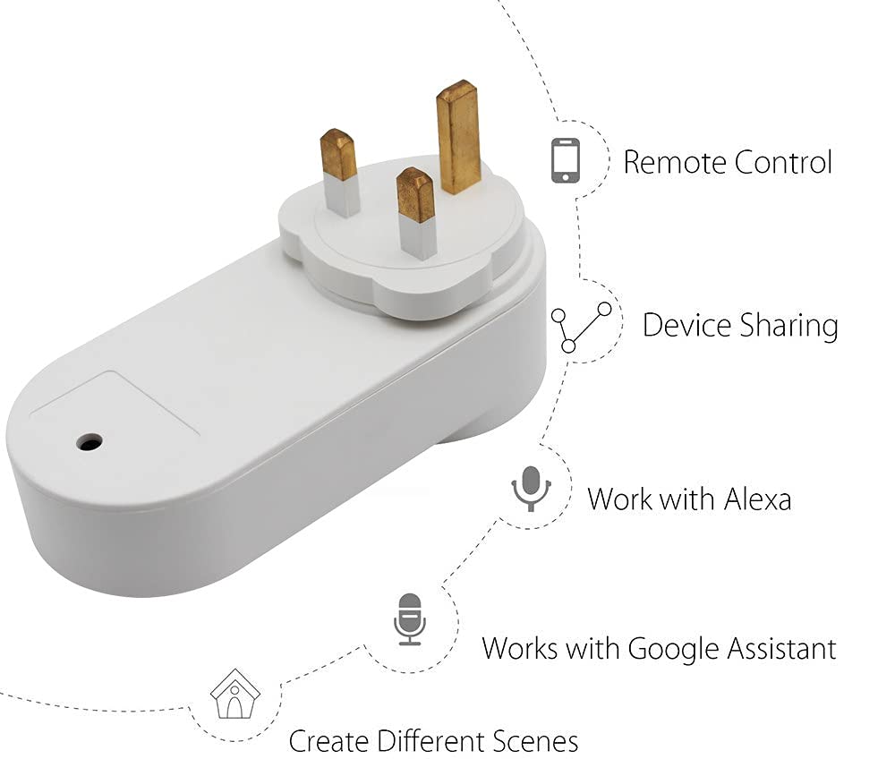UanTii WiFi Smart Plug Tuya Smart Socket Timer Schedule Socket for Smart Home App Remote Control Compatible with Amazon Alexa Google Assistant Siri 16A