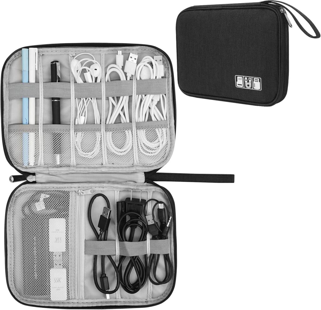 XINGXINRONG Electronic Organizer Travel Universal Cable Organizer Electronics Accessories Bag for Cable, Charger, Phone, USB, SD Card,1Pack