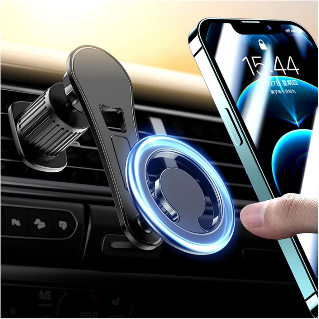 Excefore Compatible for MagSafe Car Mount [2022 New Upgrade] Car Vent 360° Rotation Magnetic Phone Holder for Car, Cell Phone Holder for MagSafe iPhone 12 13 14 Pro Max/All Smart Phones(Black)