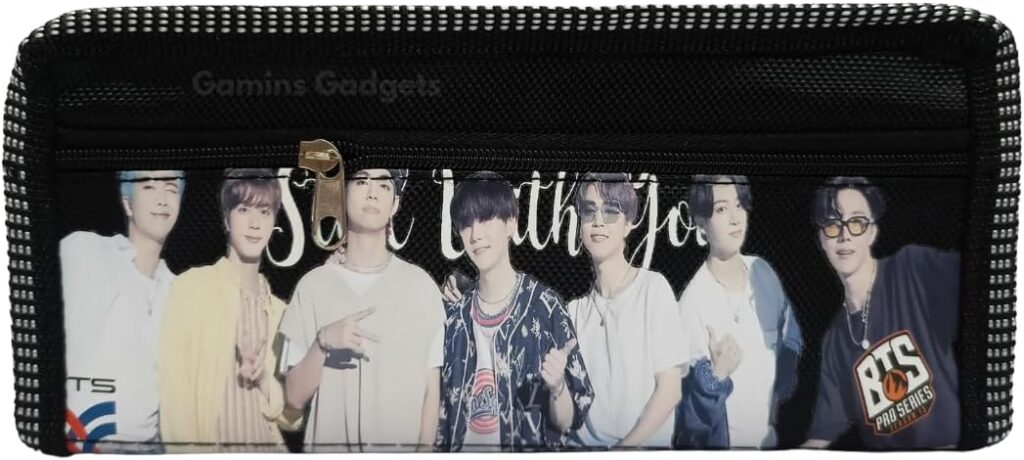 Gamins Gadgets® BTS Theme Portable Pencil Canvas Pouch with Double Zipper for Boys  Girls | Multifunctional Pen/Pencil Pouch Case (Black)