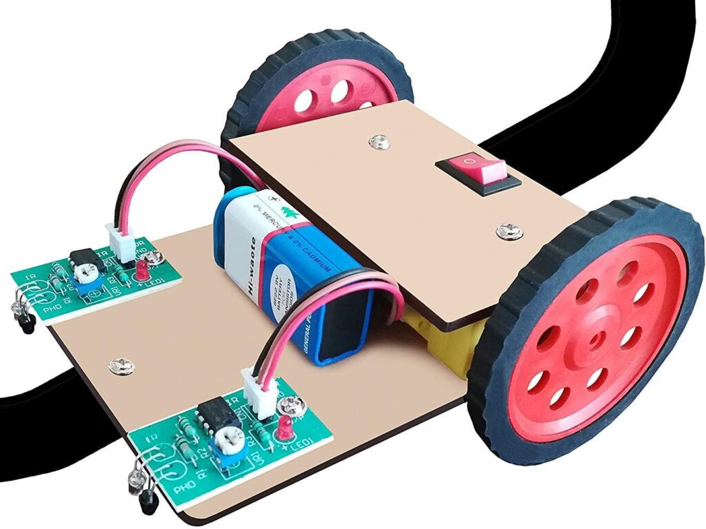 Kit4Curious Nasa Tech Line Tracker Following Robot with Track and Project Report (Multicolour)