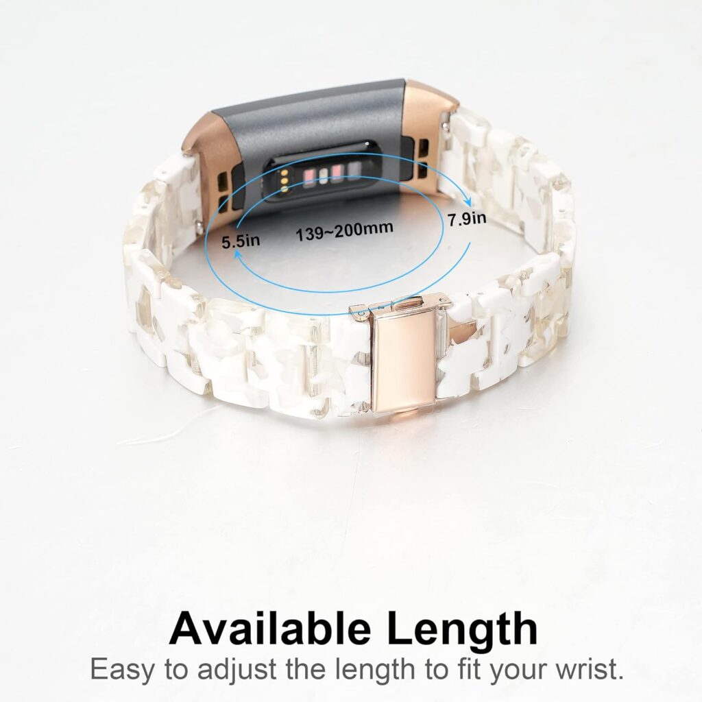 Wongeto Resin Bands Compatible for Fitbit Charge 4 / Charge 3 Bands and Charge 3 SE BandReplacement Wrist Accessory Rose Gold Buckle Fitness Bands Straps Bracelet Wristbands Women Men